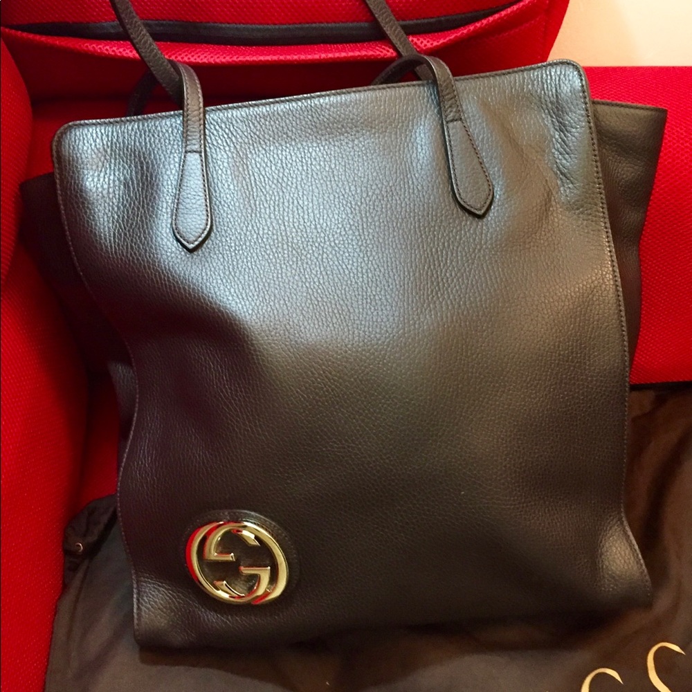 Gucci leather tote bag